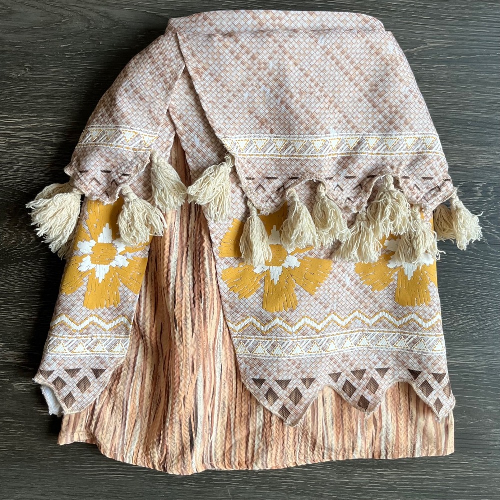 Disney Moana Toddler Costume Skirt Brown Fringe Size 3T